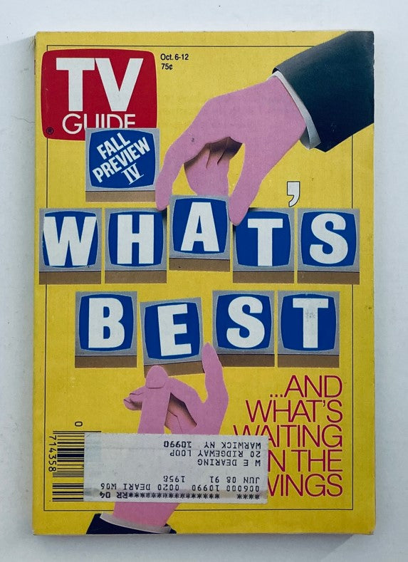 Cover of TV Guide Magazine October 6 1990, featuring the title 'What's Best' and showcasing the Fall Preview IV, highlighting the best television shows in the New York Metro area.