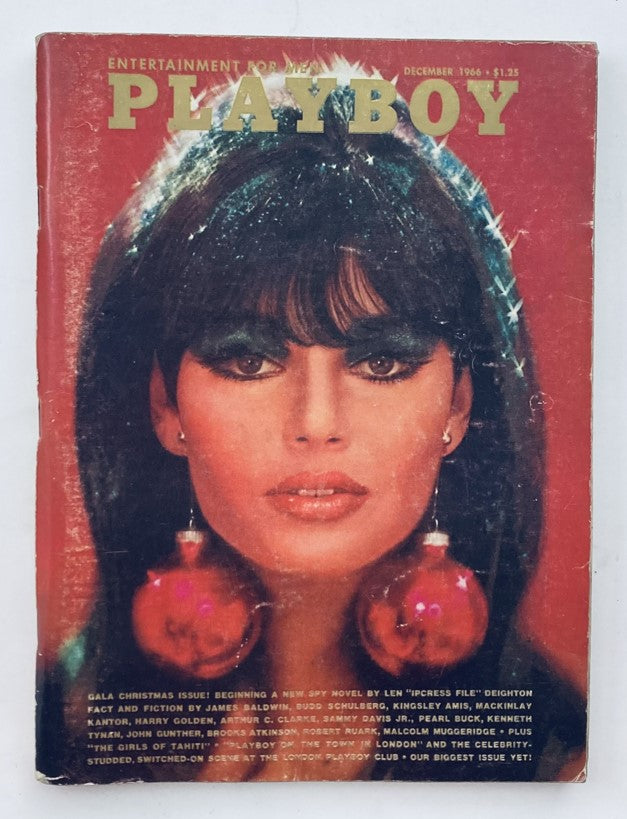 VTG Playboy Magazine December 1966 featuring the cover image of Susan Bernard, showcasing her iconic look and festive decorations.