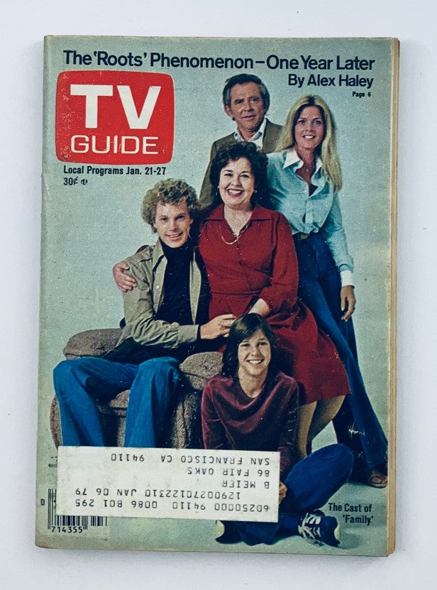 Cover of TV Guide Magazine January 21 1978 #1295 featuring the cast of 'Family' in the San Francisco Metro Edition.