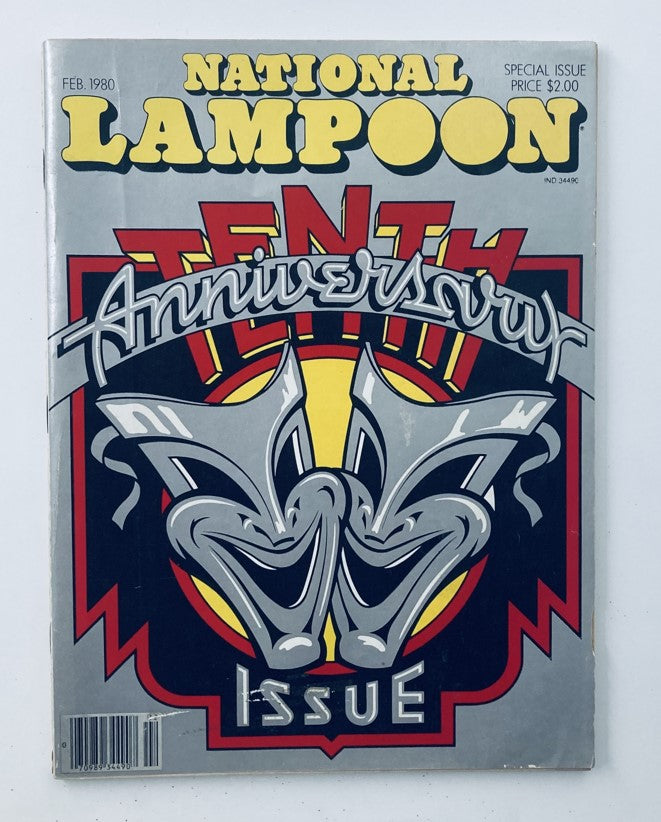 Cover of Vintage National Lampoon Magazine February 1980 Vol. 2 No. 19 featuring a colorful design celebrating the magazine's 10th anniversary.