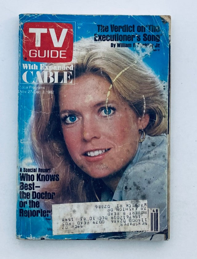 Cover of TV Guide Magazine dated November 27, 1982 featuring Meredith Baxter Birney, showcasing expanded cable listings and notable content.
