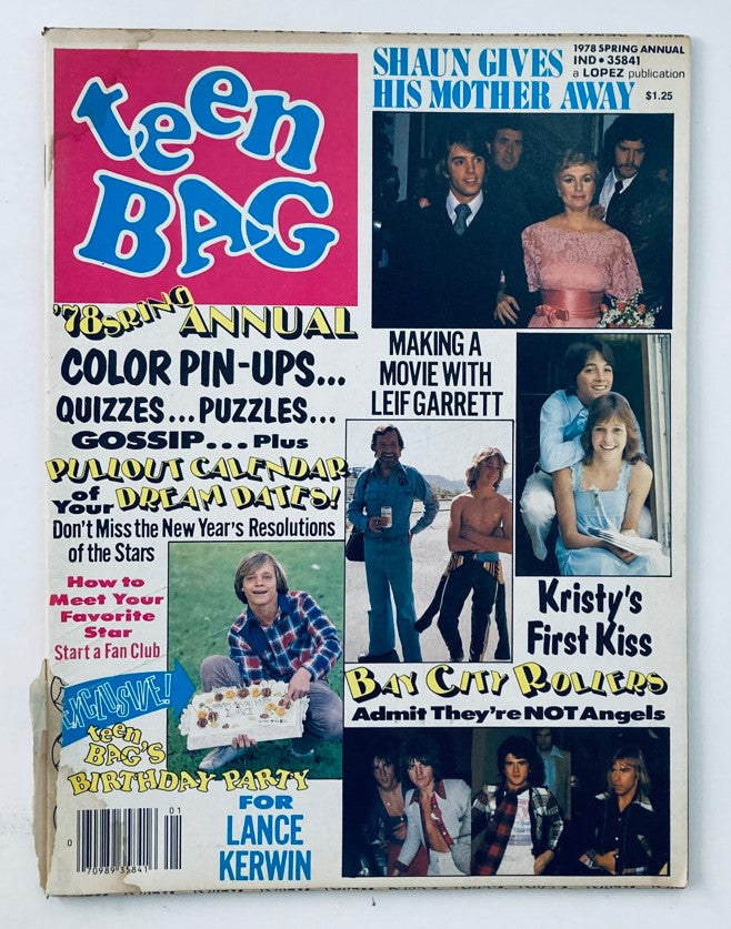 VTG Teen Bag Magazine Spring 1978 featuring the Bay City Rollers and Shaun Cassidy on the cover, showcasing articles and features related to 1970s pop culture and teen fandom.