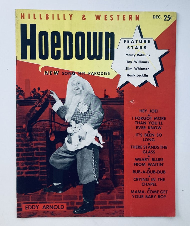Cover of VTG Hoedown Magazine December 1953 Vol 1 No. 4 featuring country music star Eddy Arnold, showcasing vibrant colors and the magazine's title prominently.
