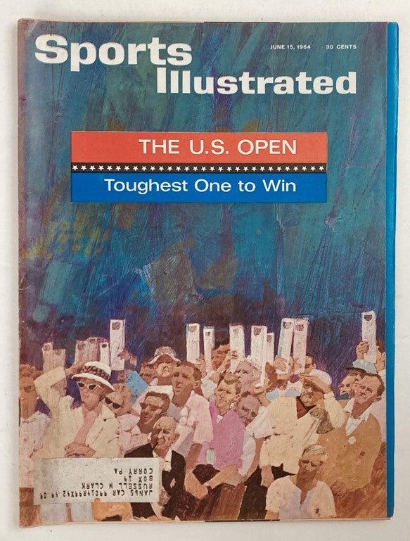 Cover of the Vintage Sports Illustrated Magazine from June 15, 1964, Vol 20 No 24 featuring The U.S. Open and the headline 'Toughest One to Win'.