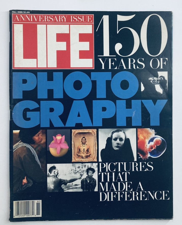 VTG Life Magazine Fall 1988 Vol 11 #10 Pictures That Made a Difference cover showcasing photography highlights. Features bold typography and various iconic images representing different eras of photography, celebrating 150 years.