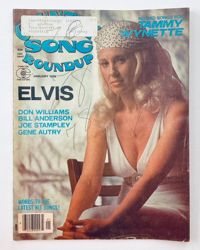 Cover of VTG Country Song Roundup Magazine January 1978 featuring Tammy Wynette and Don Williams, showcasing the vintage style and iconic country music elements.