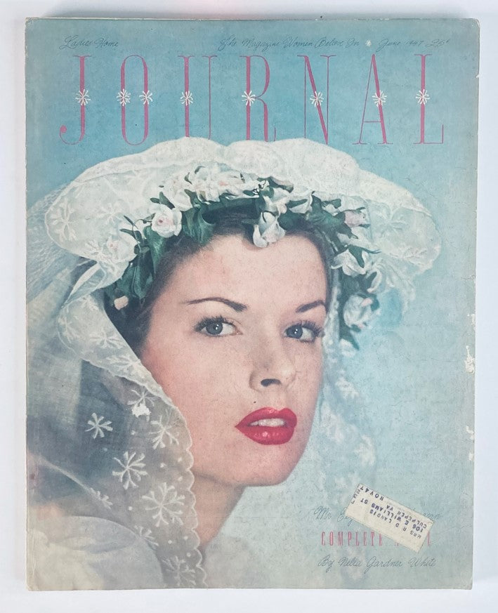 Cover of Ladies' Home Journal Magazine June 1947, Volume 64, No. 6, featuring a woman in a wedding veil, symbolizing the topic 'The Unwed Mother'.