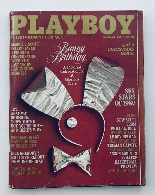 VTG Playboy Magazine December 1980 featuring iconic cover design with Bunny logo and headlines, showcasing the issue's theme of glamour and entertainment.
