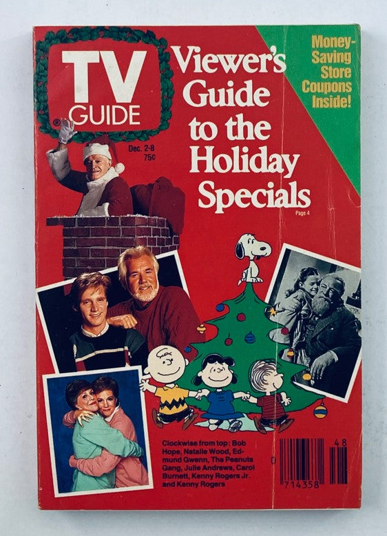 TV Guide Magazine from December 2, 1989 featuring Bob Hope on the cover, showcasing various holiday special highlights including images of iconic entertainers in festive settings.