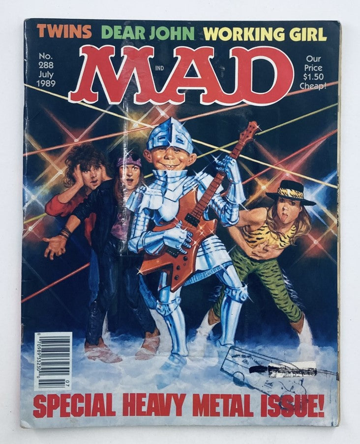 Cover of Mad Magazine July 1989 No. 288 titled "Drawn Out Dramas" featuring a humorous illustration with characters in a rock setting, showcasing the vintage aesthetic and iconic style of Mad Magazine.