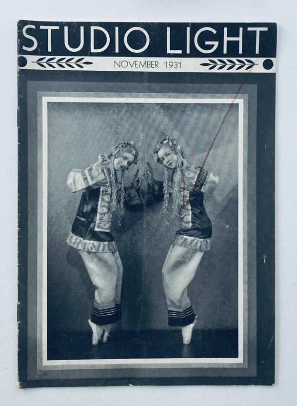 Cover of Studio Light Magazine November 1931 featuring dancers, highlighting vintage photography and the Hypersensitive Panchromatic Plate.
