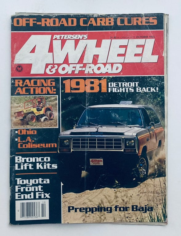 Vintage Petersen's 4 Wheel & Off-Road Magazine October 1960 featuring articles on off-road vehicles and Bronco kits.