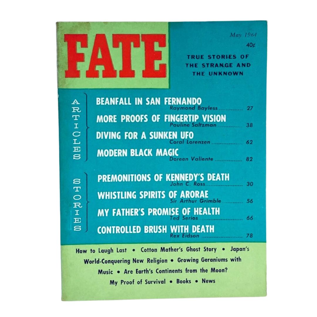 Cover of Fate Magazine, May 1964, Vol. 17, No. 5, featuring 'Modern Black Magic,' no label