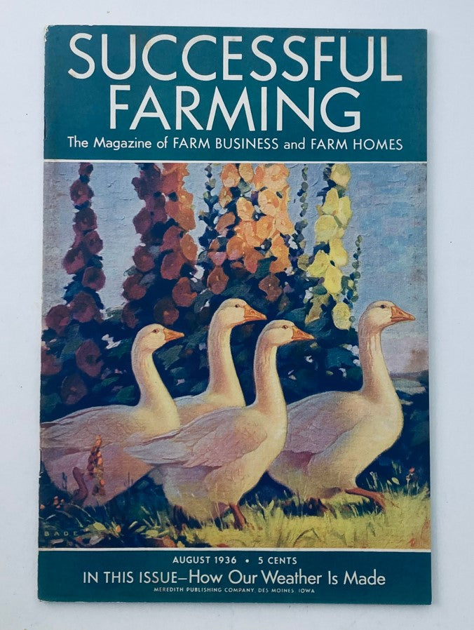 Vintage Successful Farming Magazine August 1936 How Our Weather is Made No Label
