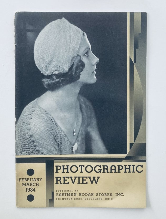 Cover of VTG Photographic Review Magazine February 1934 featuring a profile photograph of a woman, showcasing the vintage design and typography of the publication.
