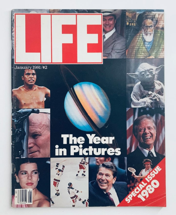 Cover of VTG Life Magazine January 1981 titled 'The Year In Pictures of The Year 1980', featuring a collage of notable images from 1980 including celebrities and significant events.