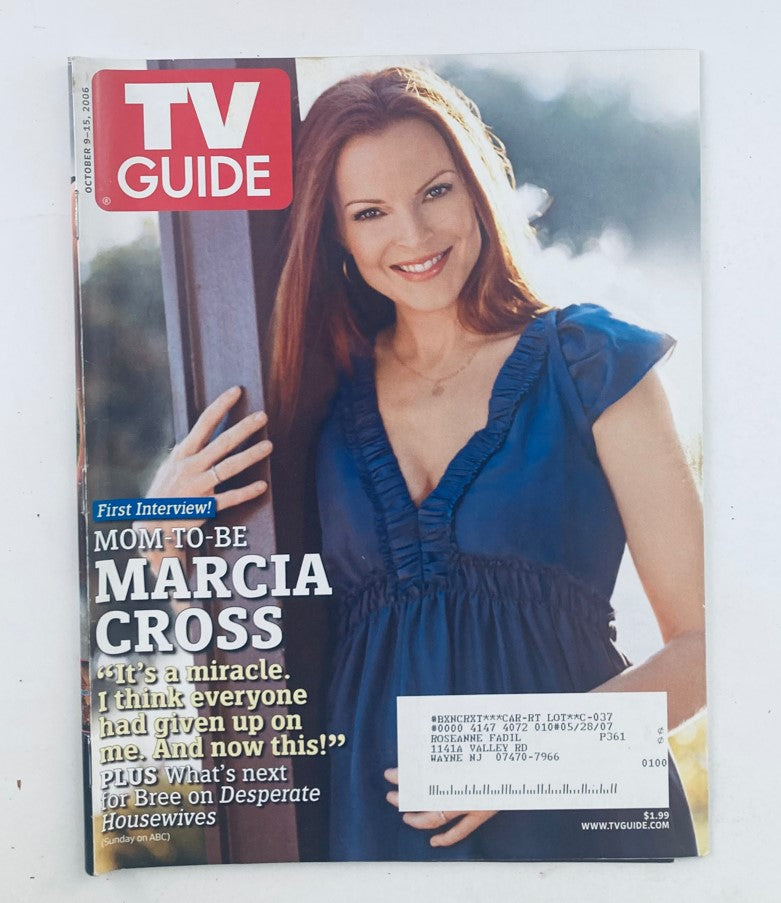 Cover of TV Guide Magazine October 9, 2006, issue #2793 featuring Marcia Cross, showcasing her as a mom-to-be, alongside the text about her role in Desperate Housewives.