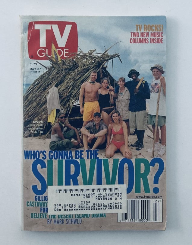 Cover of TV Guide Magazine, May 27, 2000 featuring Survivor cast including Jenna Lewis and Gervase Peterson, showcasing reality television culture.