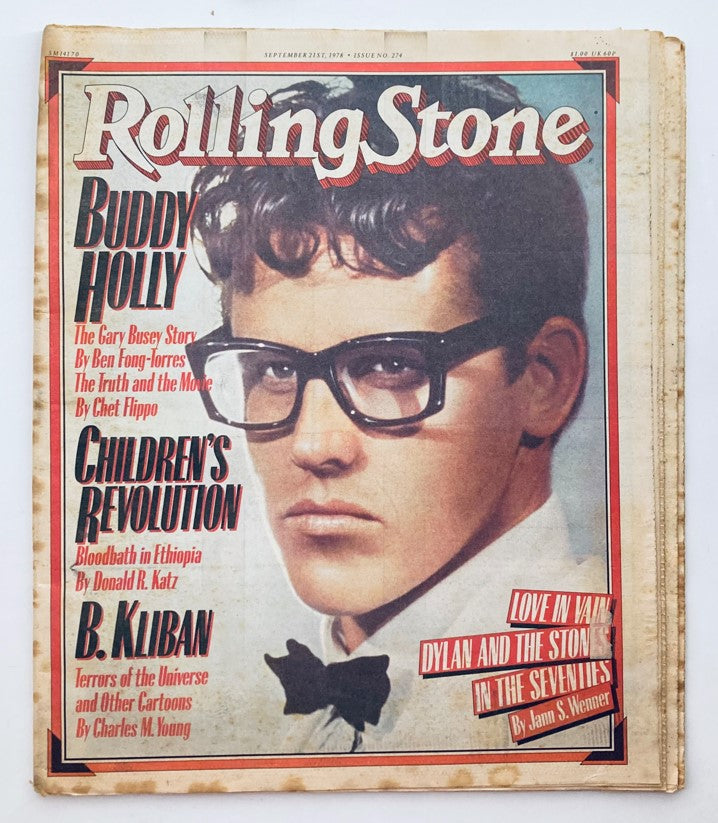 Vintage Rolling Stone Magazine September 21 1978 Issue 274 Buddy Holly No Label