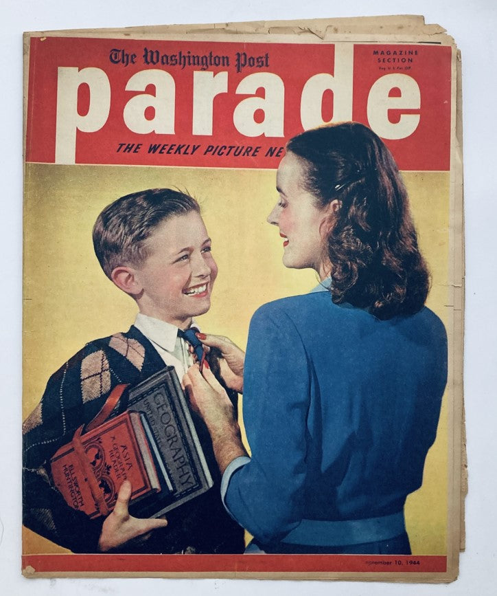 Parade Newspaper Magazine WA Post September 10 1944 Ready for School No Label
