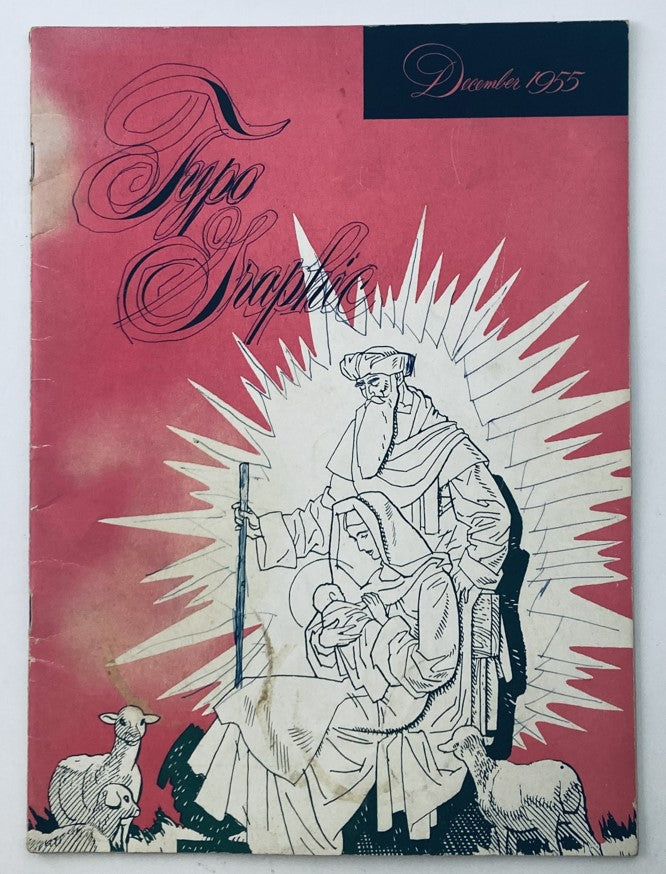 Cover of the VTG Typo Graphic Magazine from December 1955 featuring artistic illustration of the Rockwell Family, incorporating vintage design elements.