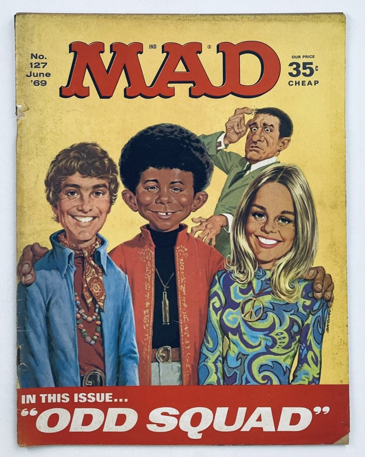 Cover of Mad Magazine June 1969 No. 127 featuring the title 'MAD', three characters, and the mention of 'ODD SQUAD'.