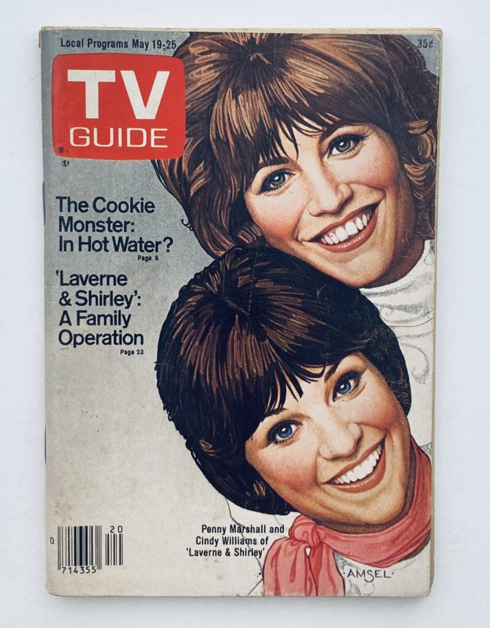 TV Guide Magazine May 19 1979 featuring Penny Marshall and Cindy Williams on the cover, highlighting classic television with features about 'Laverne & Shirley' and more.
