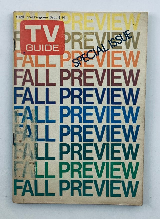 Cover of TV Guide Magazine September 8 1973 Fall Preview Eastern Illinois Edition, featuring bold graphics and text highlighting 'FALL PREVIEW'.