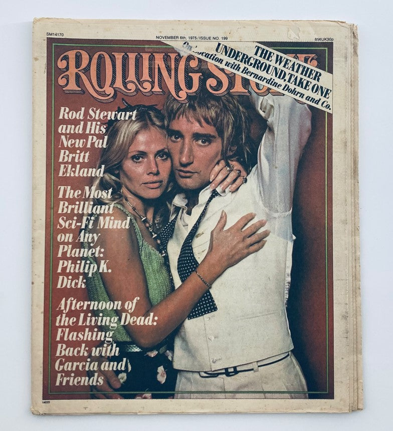Vintage Rolling Stone Magazine November 6 1975 No. 199 Rod Stewart & Britt Ekland
