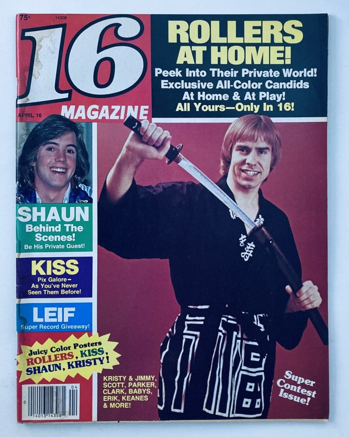 VTG 16 Magazine April 1978 featuring Shaun Cassidy and Bay City Rollers on the cover, highlighting their appeal in the '70s music scene.