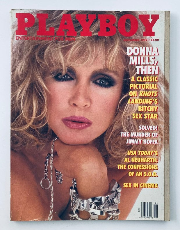 VTG Playboy Magazine November 1989 featuring Donna Mills on the cover, showcasing the beauty and glamour of the late 80s.