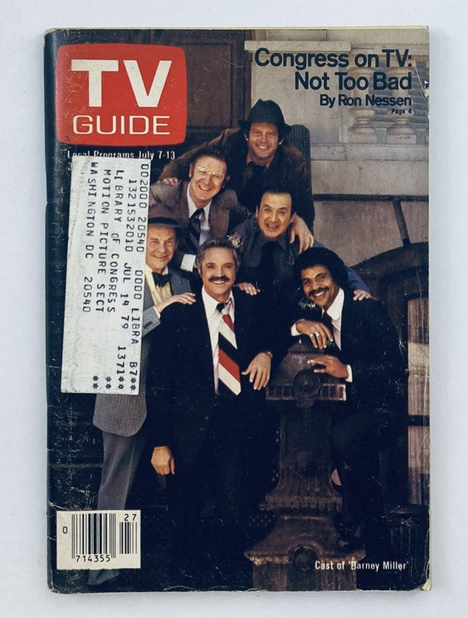 TV Guide Magazine July 7 1979 Issue #1371 featuring cast members from Barney Miller, showcasing a nostalgic look at late 1970s television history.