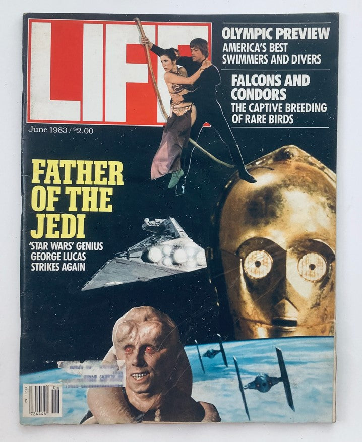Cover of VTG Life Magazine June 1983 Vol 6 No. 6 featuring George Lucas, showcasing the iconic Star Wars imagery including characters and spaceships.