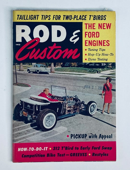 Vintage Rod & Custom Magazine April 1961 The New Ford Engines No Label