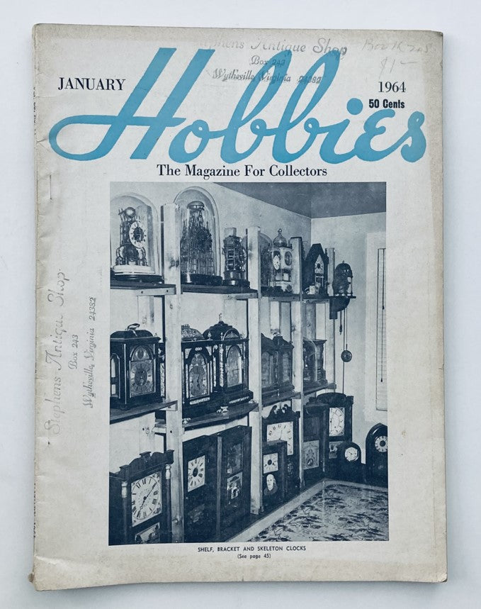 Vintage Hobbies Magazine January 1964 Vol 68 No. 11 Skeleton Clocks No Label
