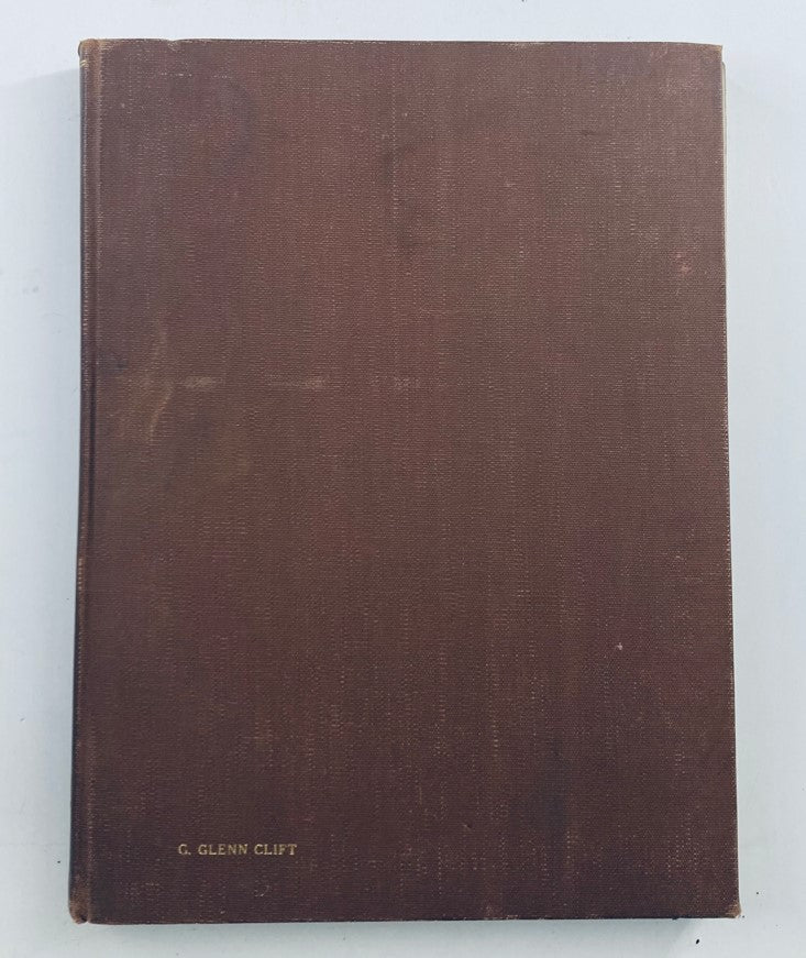 Cover of the VTG 1936 Bound Life Magazine November - December Complete First Weekly Issue, showcasing a brown textured design with the name 'G. Glenn Clift' embossed in gold.