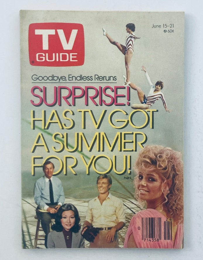 TV Guide Magazine June 15 1985 featuring the title 'Surprise! Has TV Got a Summer for You!' with a colorful cover showcasing various TV personalities and themes.