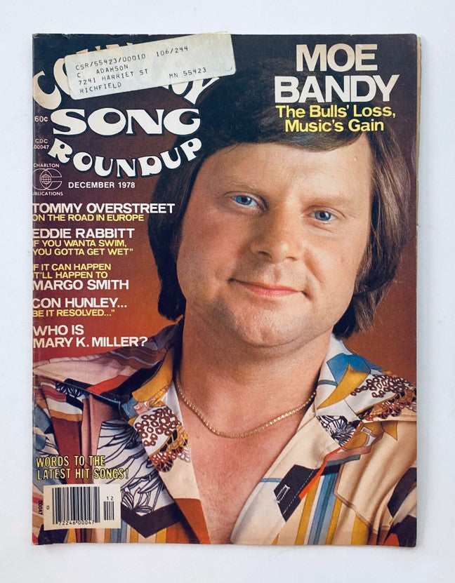 Country Song Roundup Magazine from December 1978 featuring Moe Bandy on the cover, highlighting country music legends with a vibrant design.