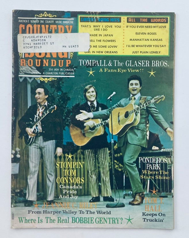 Vintage Country Song Roundup Magazine September 1972 Stompin' Tom Connors