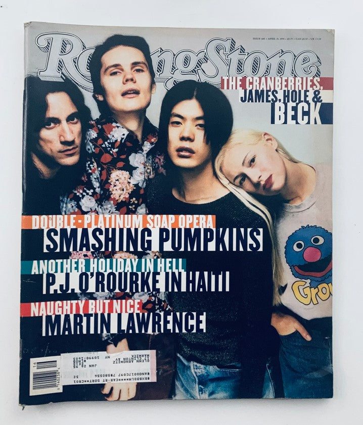 Rolling Stone Magazine April 21 1994 #680 featuring The Cranberries, James, Hole, and Beck on the cover, showcasing iconic musicians from the early '90s.