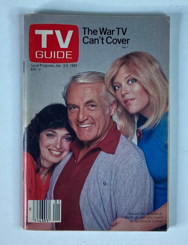 Cover of TV Guide Magazine January 3, 1981, #1449 featuring Ted Knight with two actresses, showcasing vintage media and classic television stars.