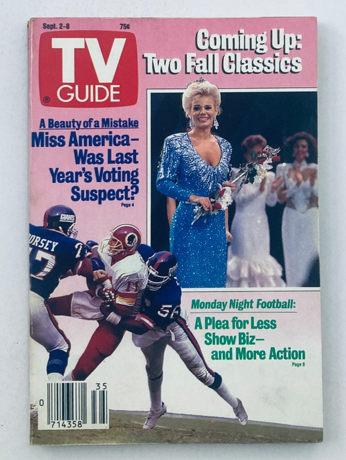 TV Guide Magazine September 2 1989 featuring Gretchen Carlson on the cover, highlighting fall television classics and Miss America controversy.