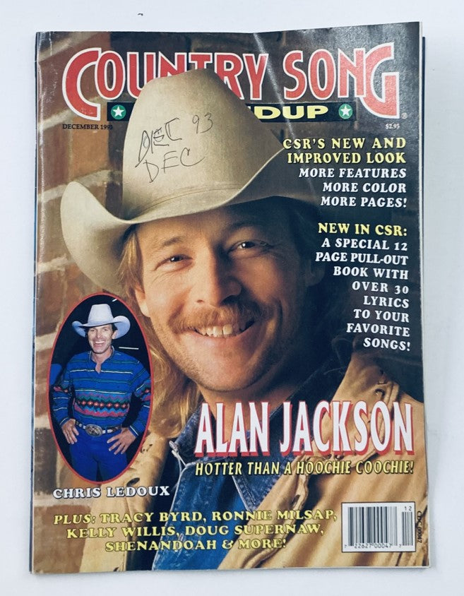 Cover of Country Song Roundup Magazine December 1993 featuring Alan Jackson and Chris Ledoux, highlighting the era's iconic country music stars.