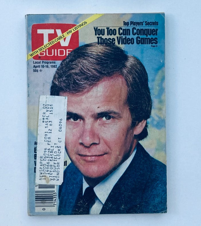 TV Guide Magazine from April 10, 1982 featuring Tom Brokaw on the cover, emphasizing local programs for Hartford-New Haven.