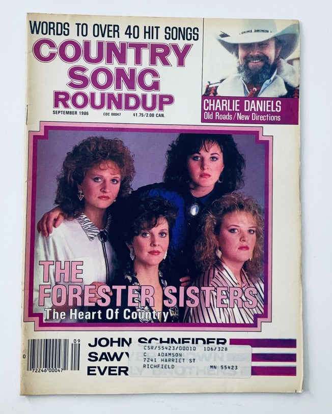 Cover of VTG Country Song Roundup Magazine from September 1986 featuring The Forester Sisters, showcasing the essence of 1980s country music.