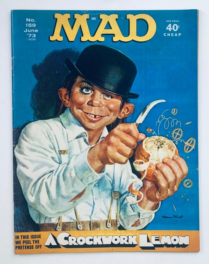 Mad Magazine June 1973 No. 159 A Crockwork Lemon 6.0 FN Fine No Label