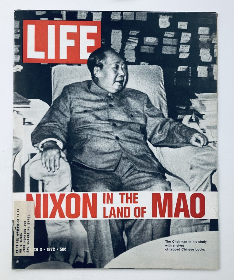 VTG Life Magazine March 3 1972 featuring Richard Nixon in the Land of Mao with cover image of Mao Zedong sitting in his study.