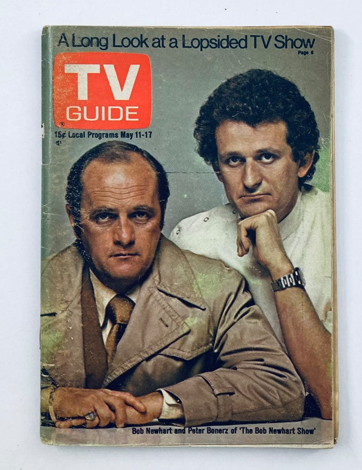 Cover of TV Guide Magazine May 11 1974 #1102 featuring Bob Newhart and Peter Bonerz, depicting the show's promotional image.