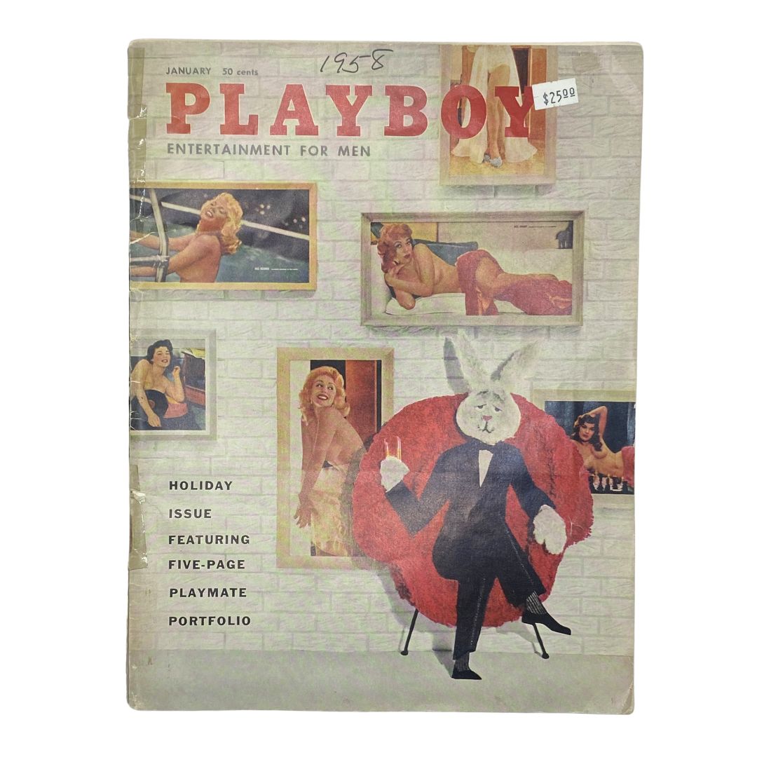 Playboy Magazine January 1958 Elizabeth Ann Roberts w Centerfold No Label