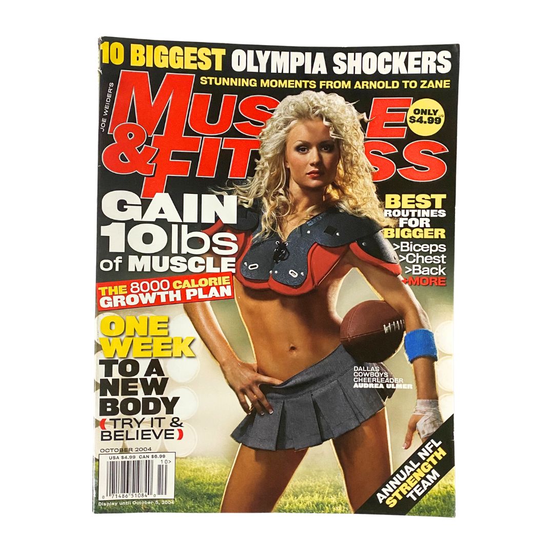 Muscle & Fitness Magazine October 2004 featuring Audrea Ulmer on the cover, showcasing fitness tips and bodybuilding insights.
